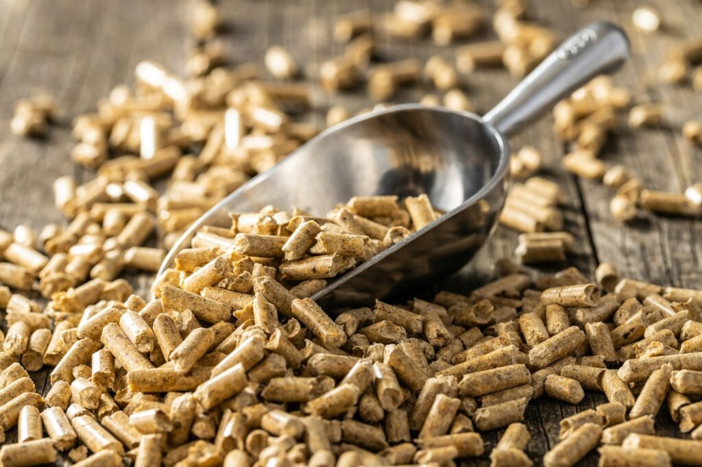 Wooden pellets. Ecological heating.